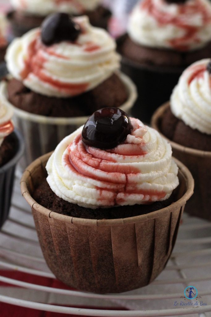 dessert with chocolate chips and amarena cherry