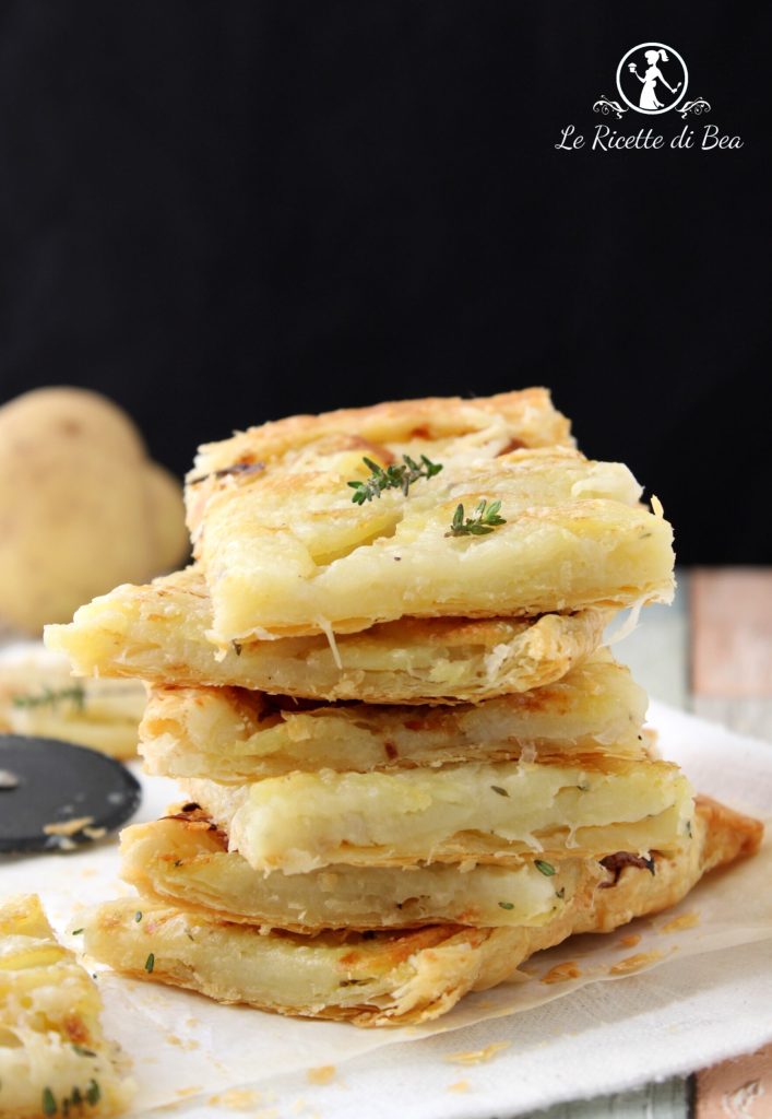 savory pie with potatoes and onion