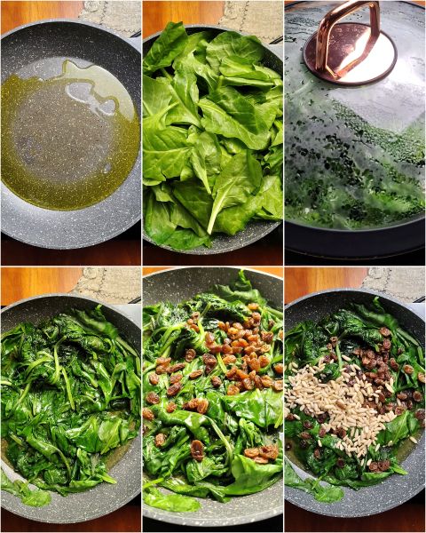 preparation of Genovese-style spinach