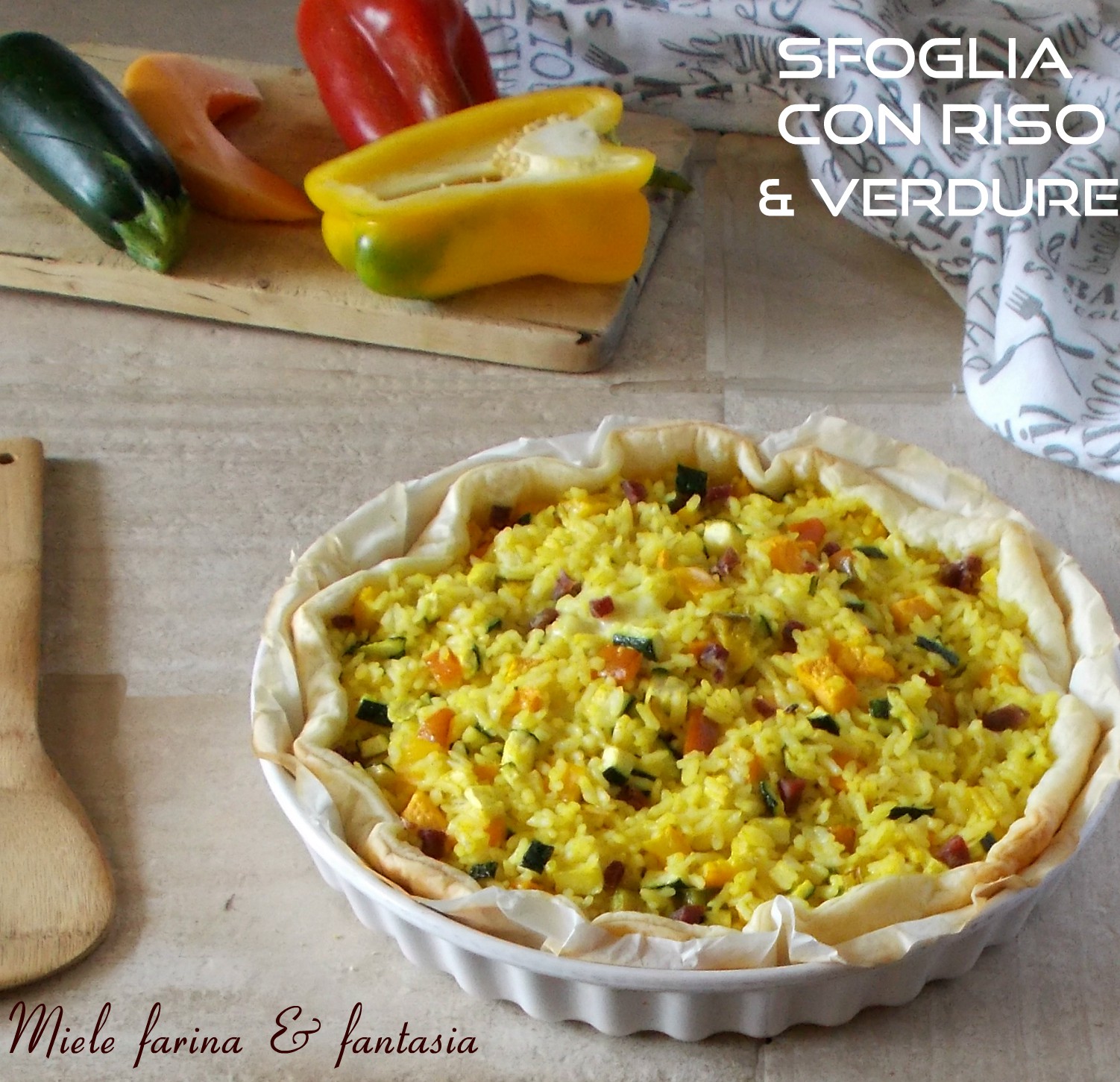 Puff Pastry with Rice, Vegetables and Ham