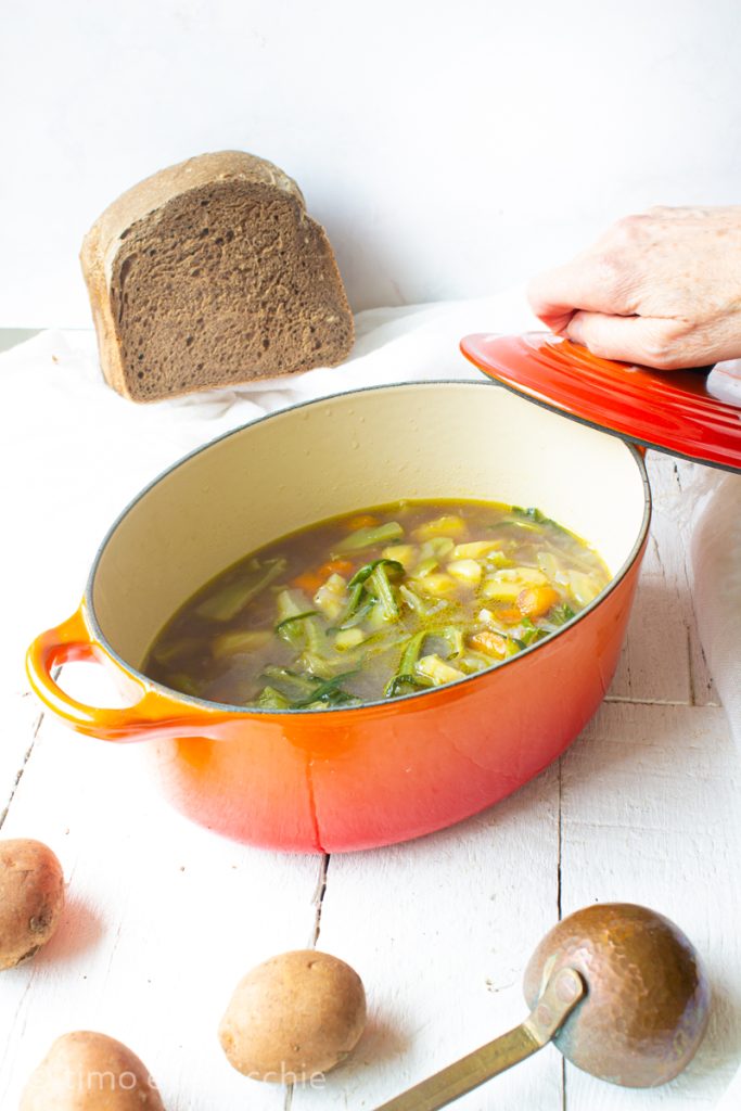 Puntarelle and Purple Carrot Soup
