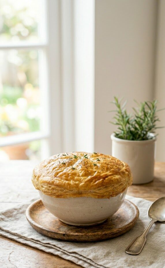 red lentil soup in crust