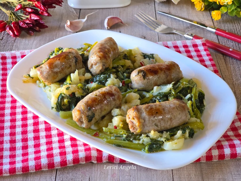 Skillet of Sausages and Rapini Tuscan Style