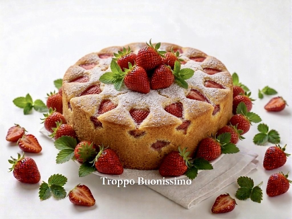 yogurt and strawberries cake