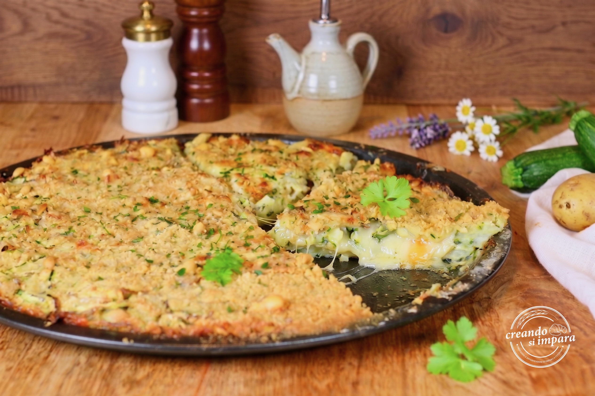 Stuffed Zucchini and Potato Schiacciata: a Savory, Melty Recipe with Chickpea Flour