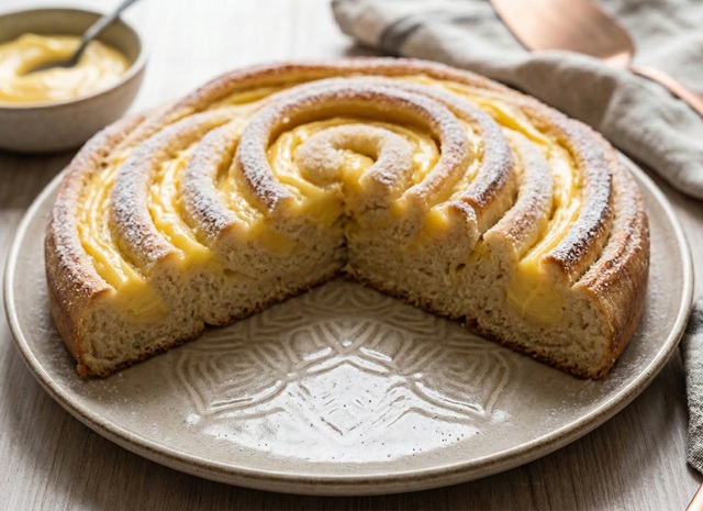 SWIRL CAKE WITH CUSTARD