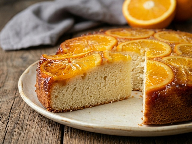 Upside-down Orange Cake, Soft and Moist: Easy Recipe