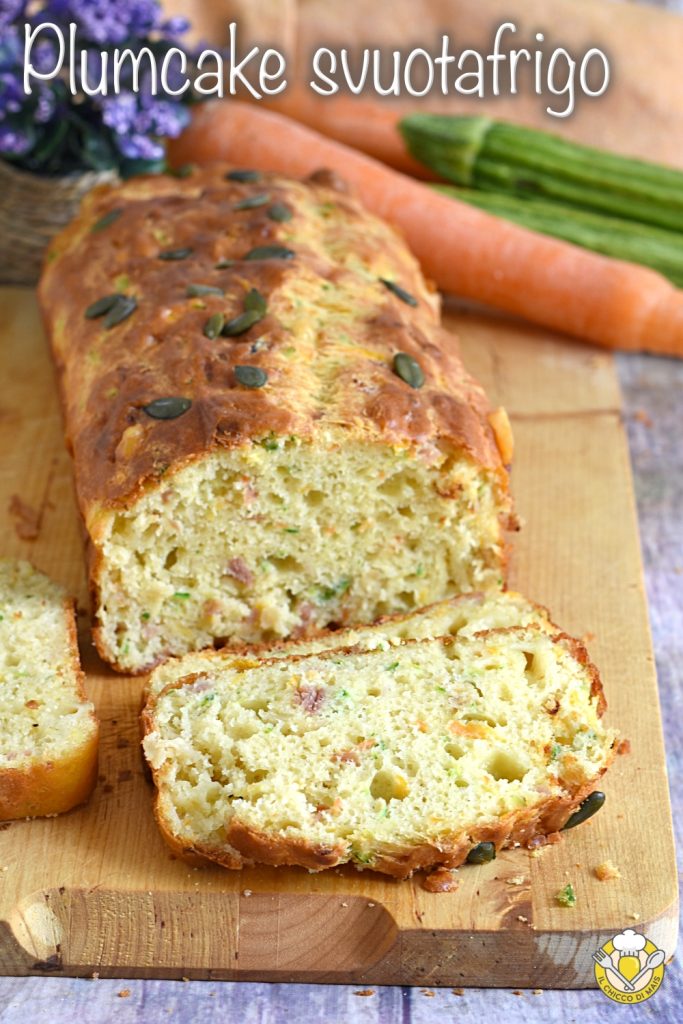 savory empty-fridge loaf cake with cold cuts and mixed cheeses finished