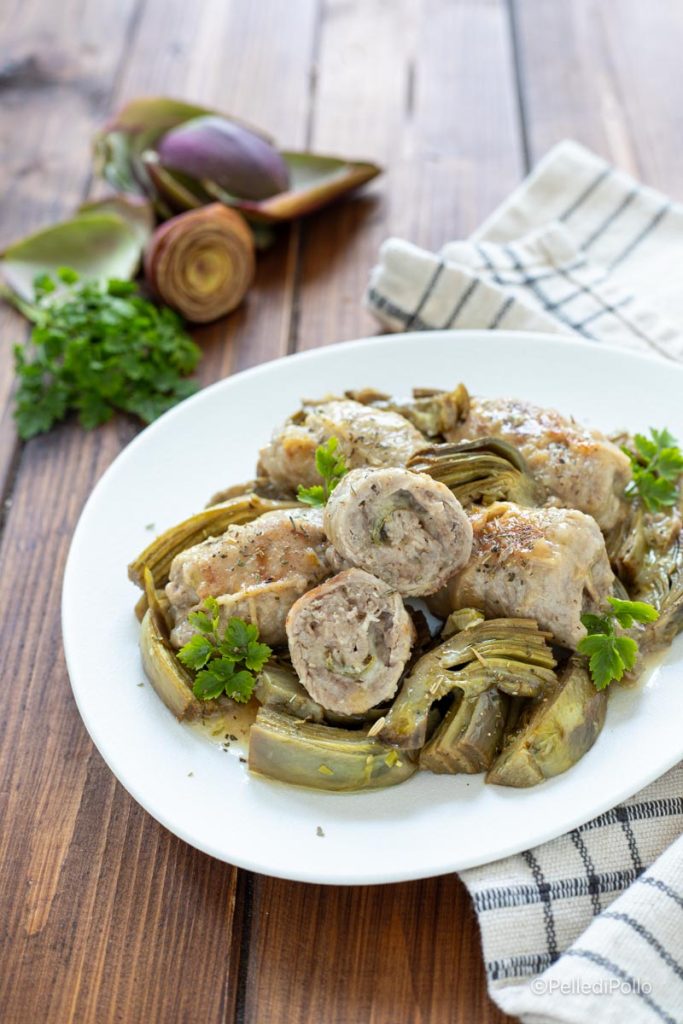 veal rolls with artichokes