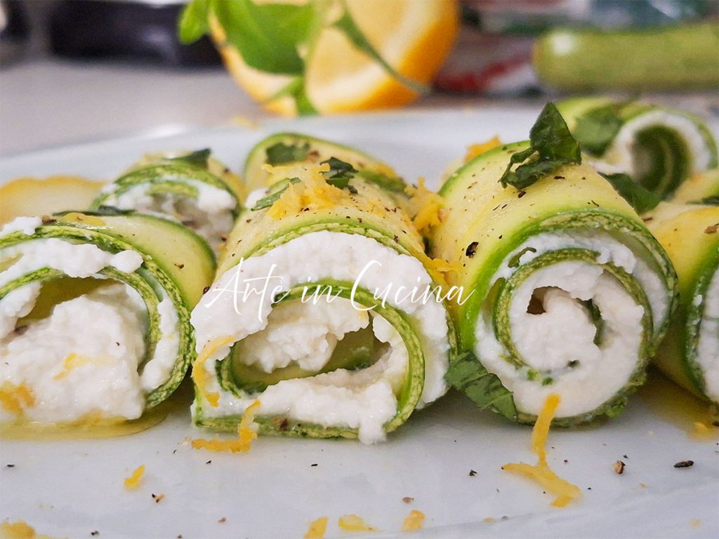 ZUCCHINI ROLLS WITH RICOTTA AND LEMON