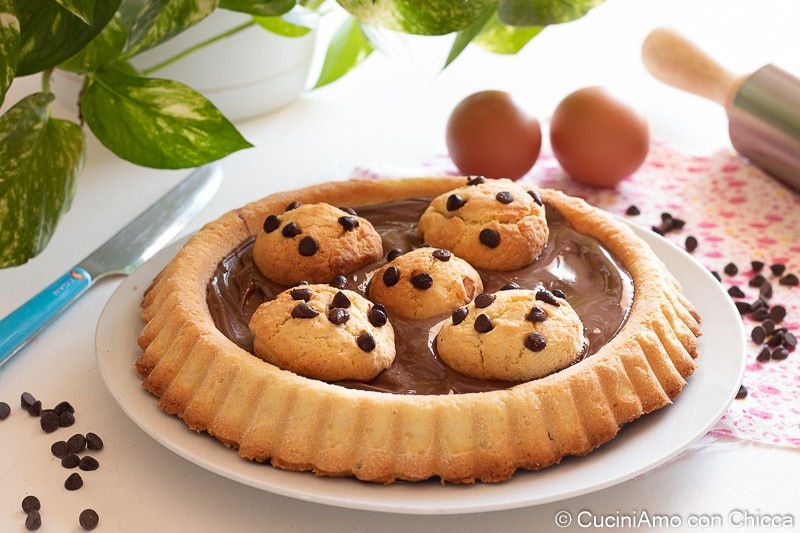 Cookies-Kuchen mit Nutella