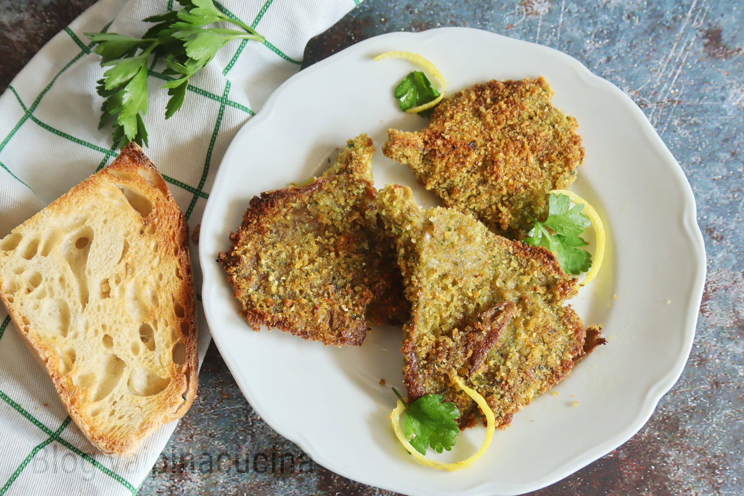 Schnitzel aus Pleurotus-Pilzen