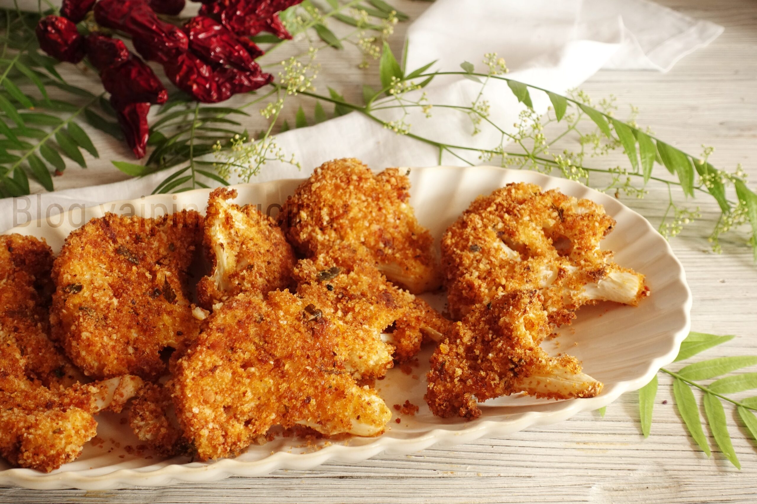 Knuspriger und goldener Blumenkohl