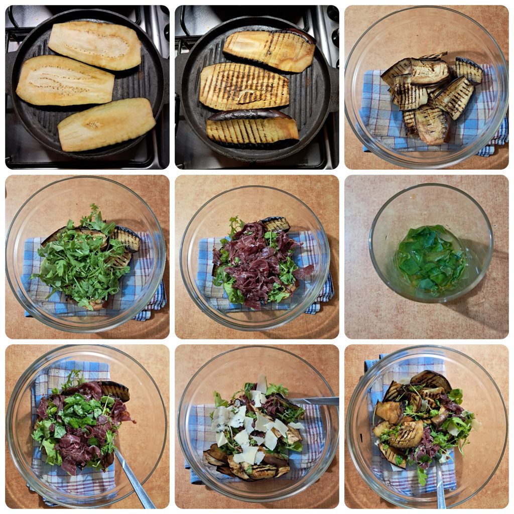 Auberginen- und Bresaola-Salat