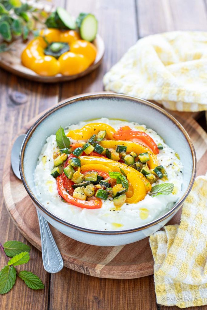 feta dip mit pfannengemüse