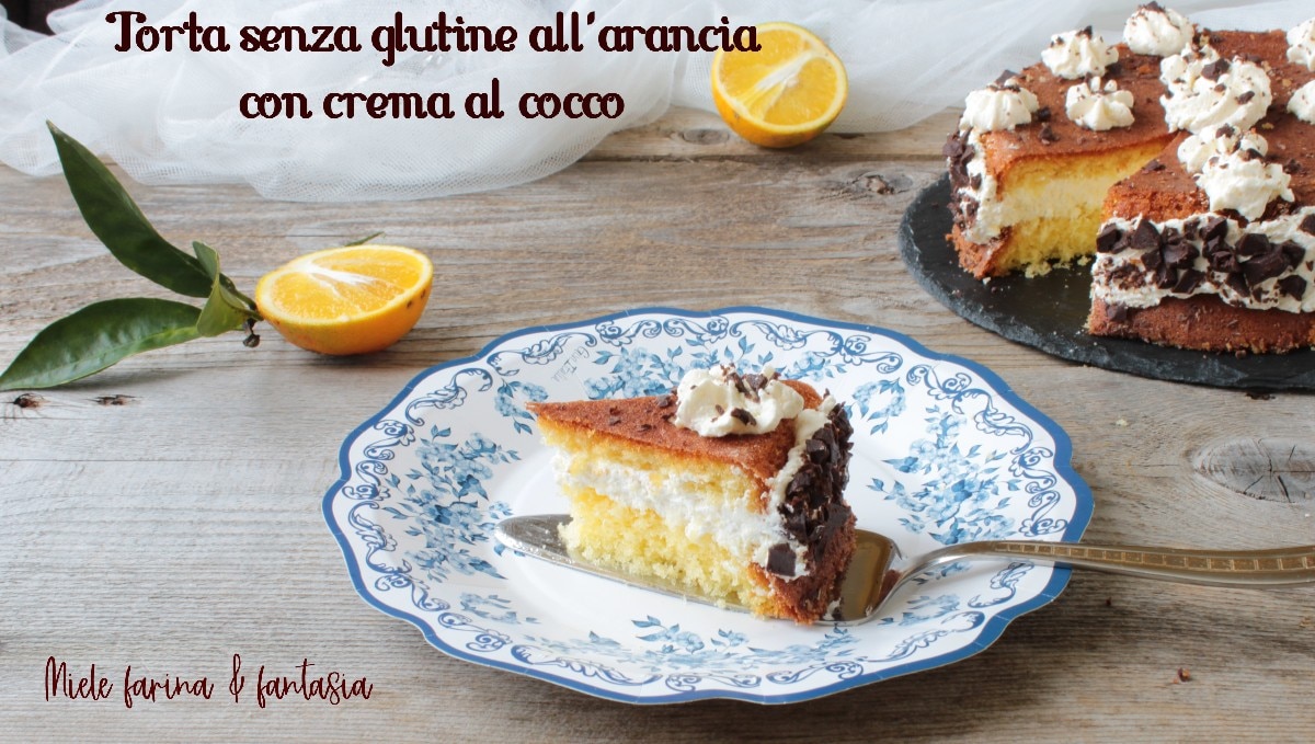 Glutenfreier Orangenkuchen mit Kokoscreme