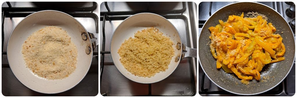 Paprika mit Semmelbröseln