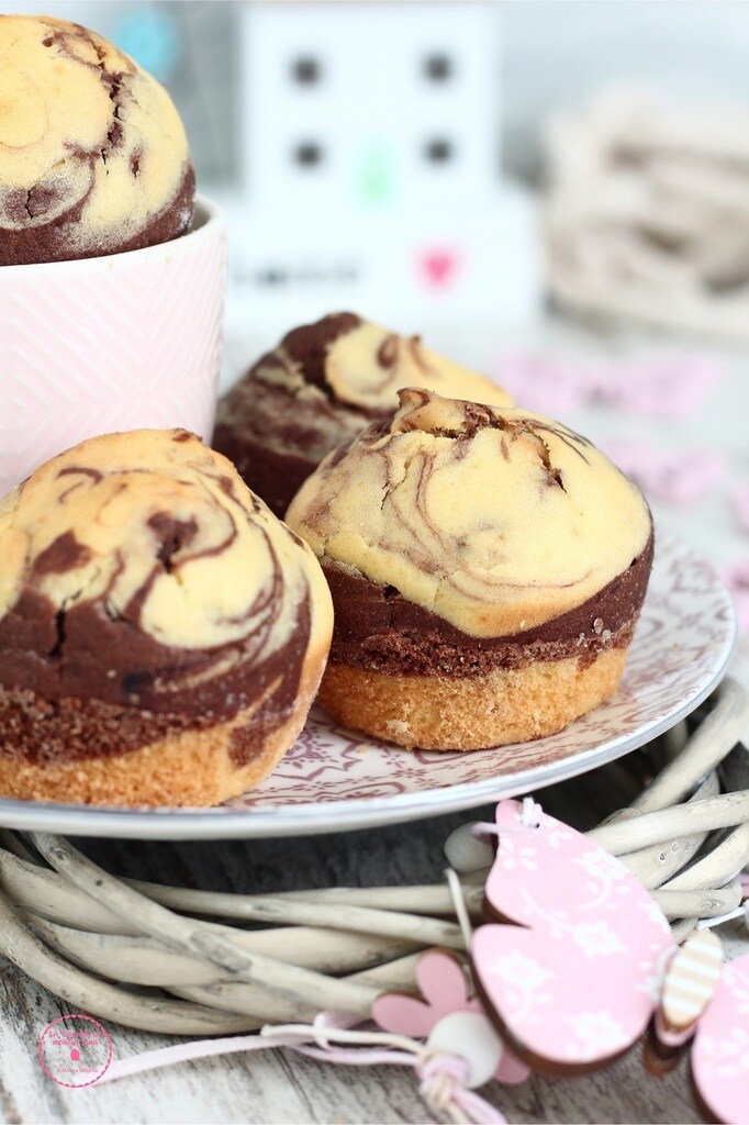 Zuckerfreie zweifarbige Muffins