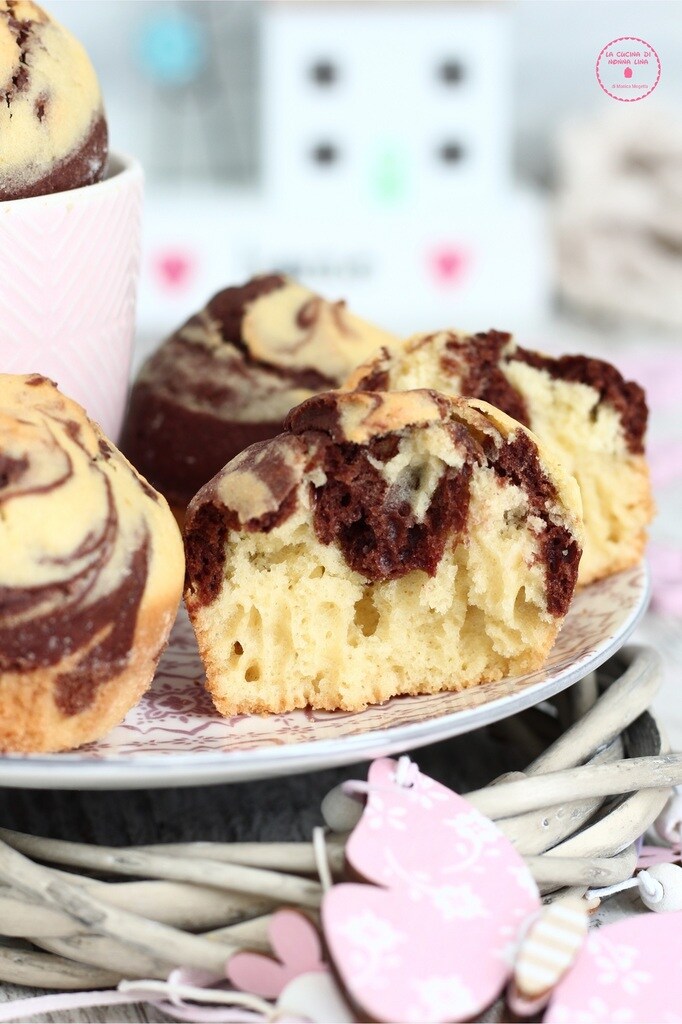 Zuckerfreie zweifarbige Muffins