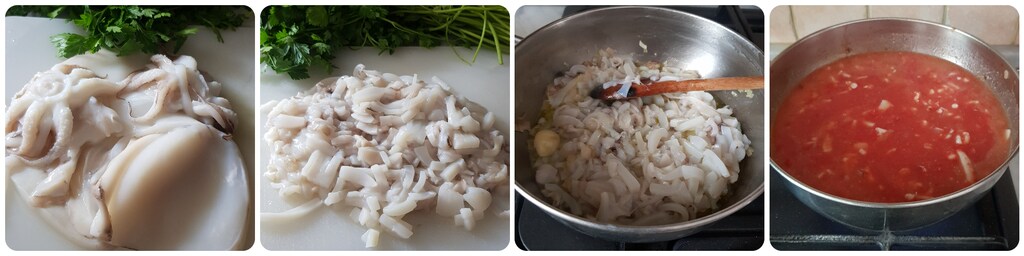 chitarrina mit Tintenfischsauce