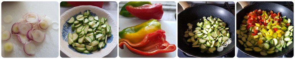 kalter Reis mit gebratenem Gemüse