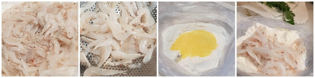 frittierte weiße Garnelen