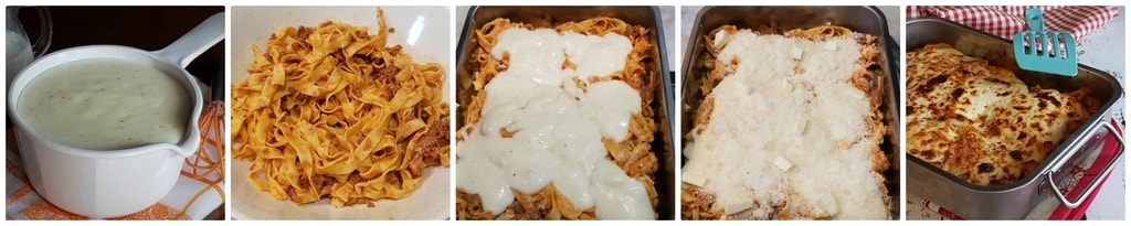 übriggebliebene und überbackene Tagliatelle im Ofen