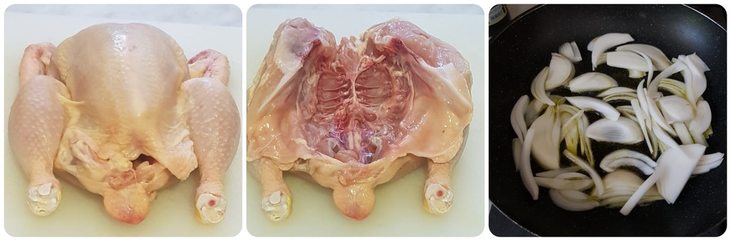 hamburger Hähnchen mit Paprika in der Pfanne