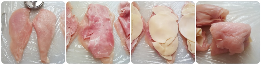 Hähnchenröllchen mit Pilzen