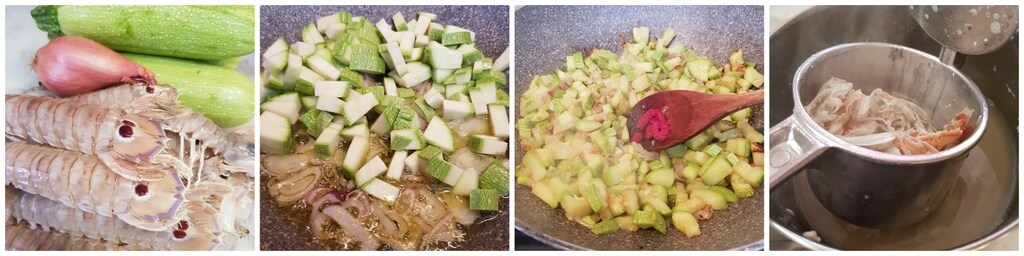 fusilli mit krabben und zucchini