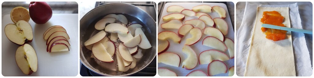 Apfel-Rosetten und Blätterteig