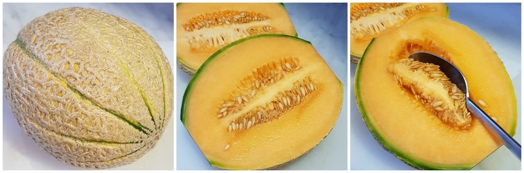 melonenboote mit rohschinken