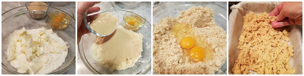 crumble mit Äpfeln und Schokolade