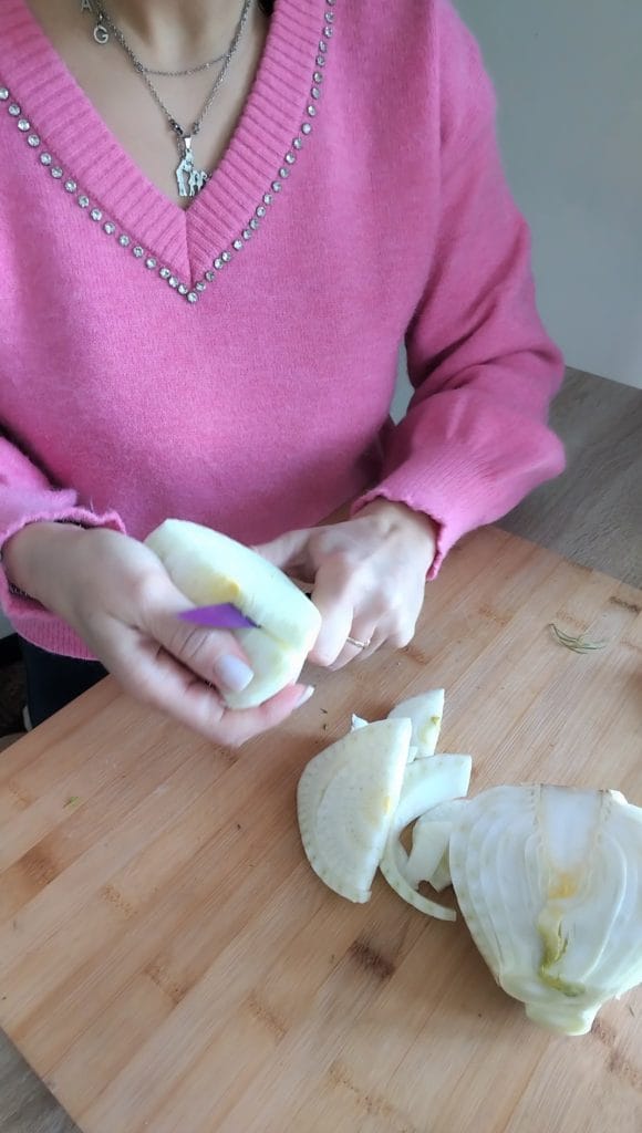 Im Ofen überbackener Fenchel