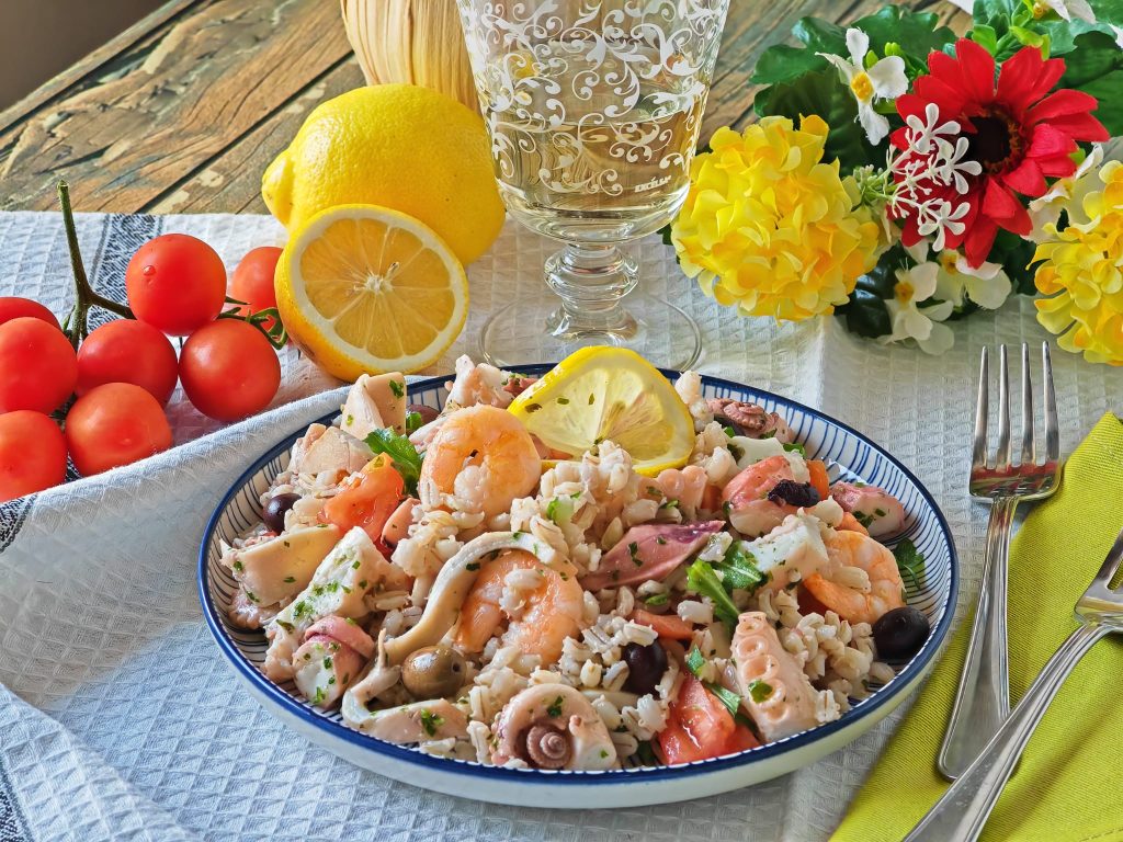 Meeresfrüchtesalat mit Gerste