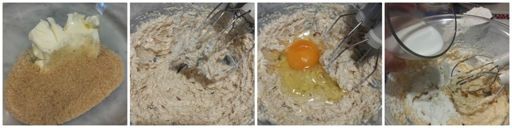 Muffins mit Pflaumen und Äpfeln