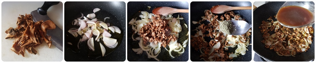 Dressing der Tagliatelle