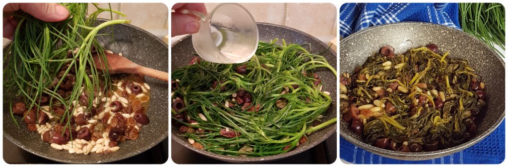 leckere Agretti in der Pfanne