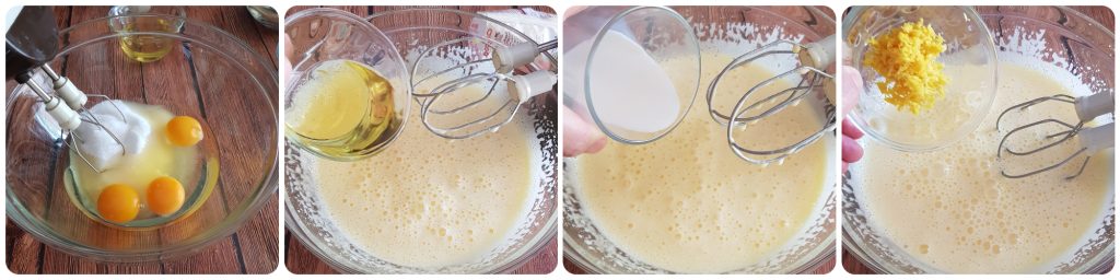 Pfirsich-Mandel-Kuchen in der Pfanne