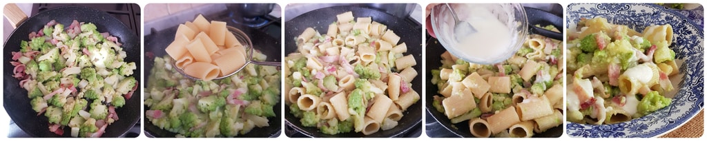 pasta con broccolo romanesco e guanciale