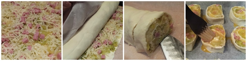 lauchröllchen und emmentaler