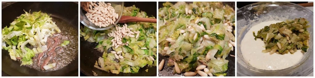 Endivien- und Pinienkernpfannkuchen