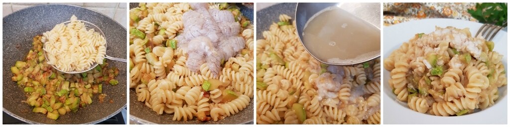 fusilli mit krabben und zucchini