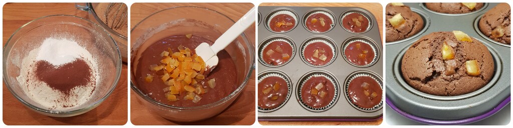 muffins mit Haselnusscreme und Orangenschalen