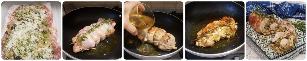 gerollter Hähnchenbraten mit Gemüse