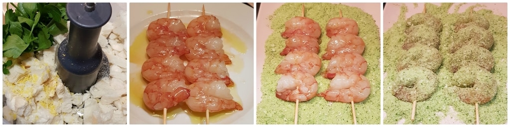 panierte Garnelenspieße