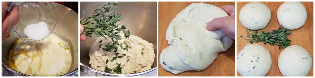 niedrige Focaccia mit Majoran