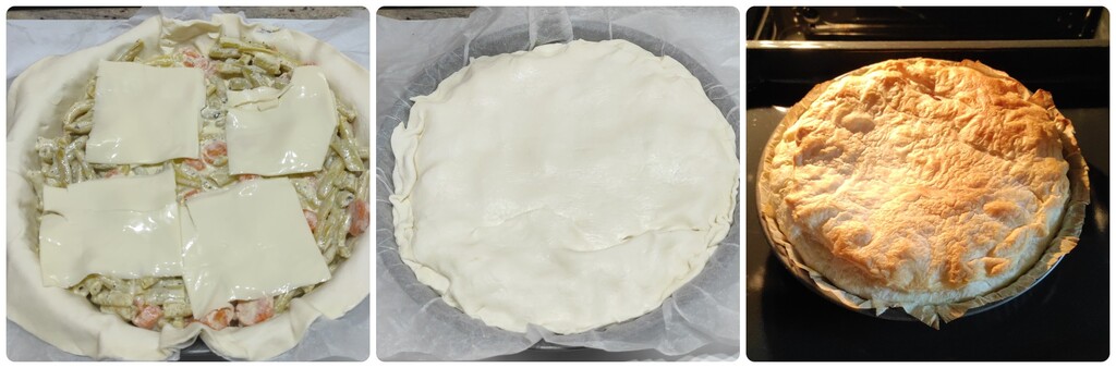 Herzhafte Torte mit grünen Bohnen und Karotten