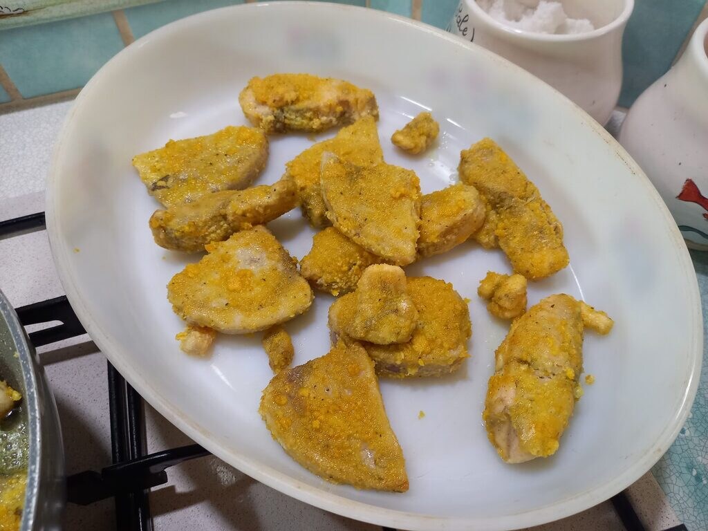 Fischstückchen mit Mandarinencreme