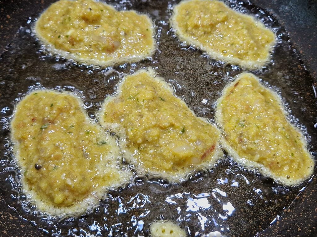 Die Muschel- und Garnelenpfannkuchen